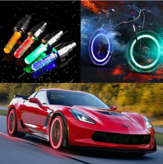 🔥HOT SALE 50% OFF🔥Premium LED Lights for Wheel Valve Caps Cars/Bikes✨