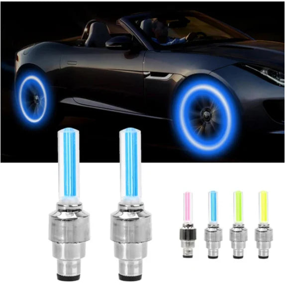 🔥HOT SALE 50% OFF🔥Premium LED Lights for Wheel Valve Caps Cars/Bikes✨